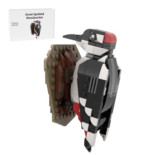 BICRKTOMXY Great Spotted Woodpecker Building Blocks Set, Creative Bird Animal