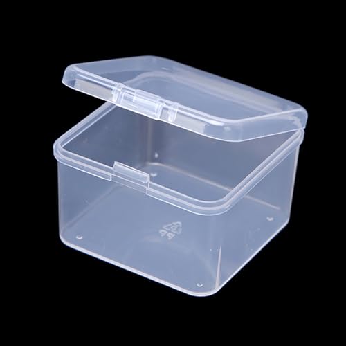 Image of 24 Pieces Square Empty Mini Clear Plastic Storage Containers (2.48 x 2.48 x 1.58 inch) with Lids for Tiny Items and Other Craft Projects