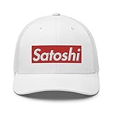 JG Infinite Satoshi Nakamoto Bitcoin Crypto Cryptocurrency Snapback Trucker Cap White
