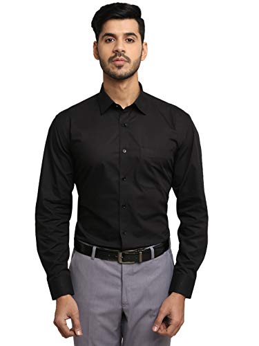 Image of JadeBlue Men's Regular Fit Solid Formal Shirt, Cotton Full Sleeve, Office Wear Shirt, Comfortable & Professional Look, Durable Fabric