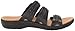 Clarks Collection Women's Laurieann Cove flats-sandals, Black Leather, 12 Medium US
