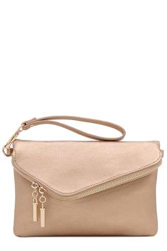 Image of FashionPuzzle Envelope Wristlet Clutch Crossbody Bag with Chain Strap