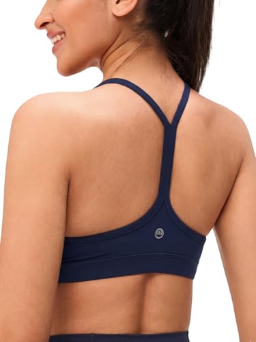 Image of Womens Y Back Padded Sports Bra Strappy U Neck Butter Soft Low Impact Workout Bras Yoga Pilates Walking