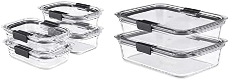 Rubbermaid 8-Piece Brilliance Glass Food Storage Containers with ...
