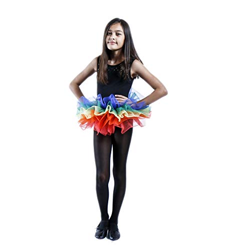 BellaSous Classic Layered Princess Tutu for Halloween, Vintage Style and Festive Crinoline Rainbow
