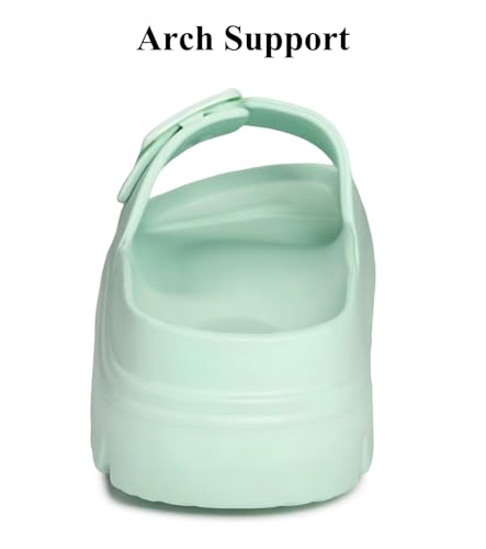 Image of Haifago Womens Platform Sandals with Arch Support, Summer Beach Slides with Adjustable Buckle, Comfort Lightweight Chunky Cushion Slip on Sandal
