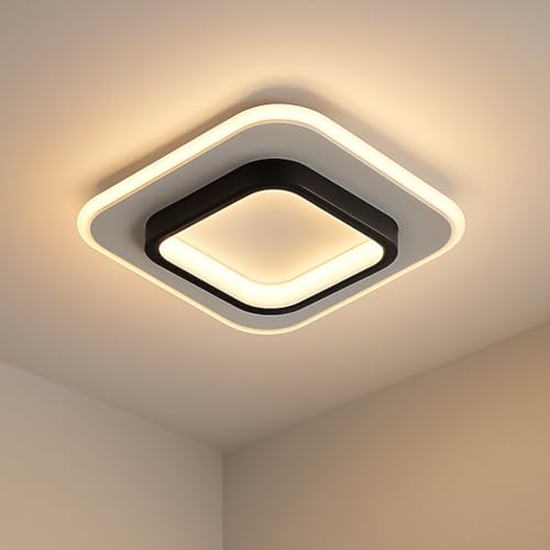 Image of 50W Modern LED Ceiling Light from Acrylic Flush Mount Lamp for Living Room, Bedroom, Kitchen & Office. Modes : Warm, Cool & Natural White (Square)