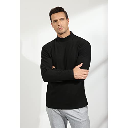 Rela Bota Mens Half Turtleneck Long Sleeve Pullover Basic Designed Undershirt Stretch Slim Fit Sweaters Black #TOP5