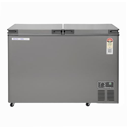 Voltas 360 Litre, 5 star, Convertible, Hard Top Double Door Chest Freezer, Castor wheels, UV graded...