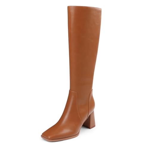 JOY IN LOVE Knee High Boots for Women Chunky Heel Tall Boots