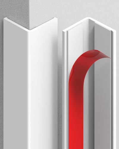 Image of ‎Frychee Wall Corner Protector, Walls Edge Protector，Self-Adhesive Wall Corner Guards,PVC Double Side Edge Protector， Furniture Stairs Guard (6, 2.5x150cm /0.98x59.1in)