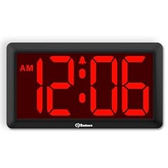 Soobest 9 . 5 Inch Large Digital Wall Clock Battery Operated, Auto & Manual Dimmer Display, Easy to