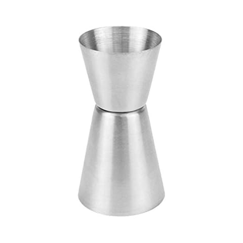 Diamoen 25/50ml Stainless Steel Bar Measures Jigger Party Wine Cocktail Dual Spirit Drink Measure Cup Cover