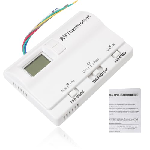 Image of 83303362 Digital Thermostat Rv Thermostat Heat /Cool T-Stat Wall Compatible with Coleman Mach 8330-336 337 338 339 368 386 Air Conditioner Thermostat White Temperature Range -1C-37C
