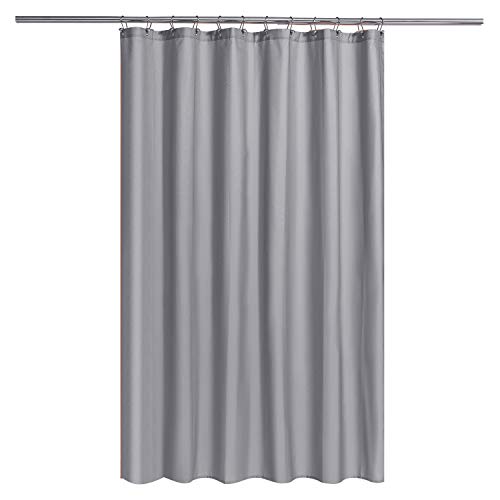 Image of N&Y HOME Fabric Shower Curtain or Liner with Magnets, Grey | Hotel Quality, Machine Washable, Water Repellent, Standard Size