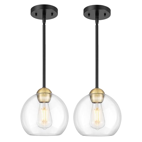 Emak Modern 8 Inch Glass Pendant Lights Kitchen Island, 2