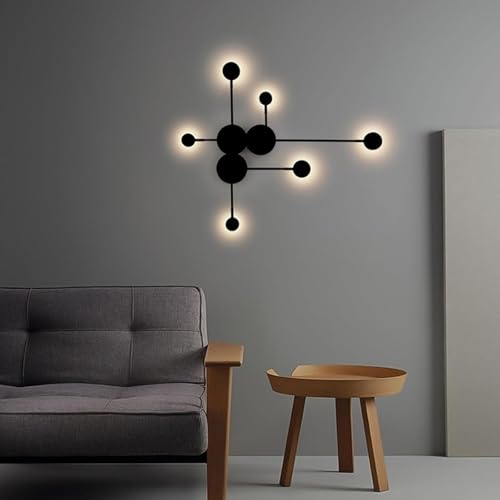 Iluminación minimalista de aluminio y acrílico con acabado negro mate de lujo 7