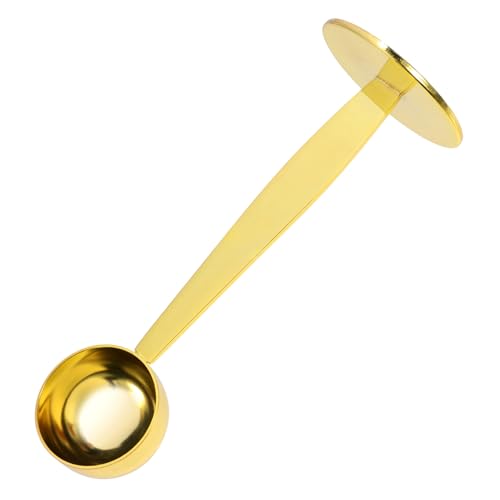 Cucchiaio dosatore in acciaio inox di alta qualità, con fondo pressato per raccogliere e spremere polvere di caffè in polvere, cucchiaio da tavola per espresso da 14 cm