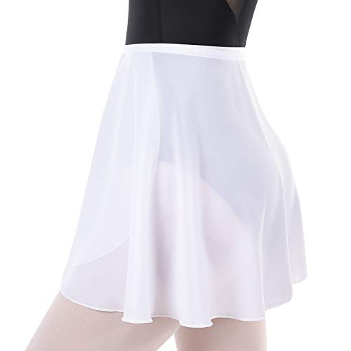 Soudittur Ballet Wrap Skirts Chiffon Dance Skirt For Toddler/Girls/Women (White, Small) #TOP5