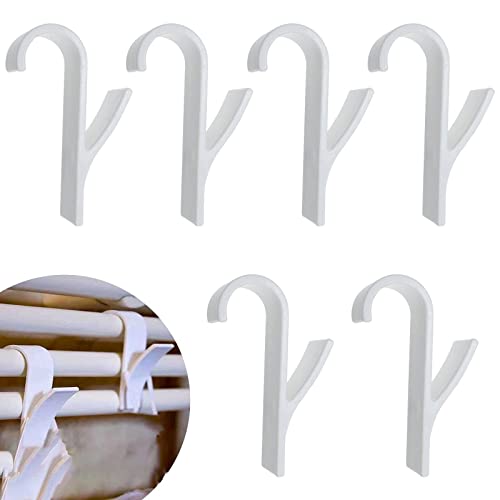 Crochet Radiateur,6 Pcs Crochet Radiateur Sèche Serviette, Crochet pour Radiateurs Plastique Blanc, Patères Radiateur de Salle de Bain Cover