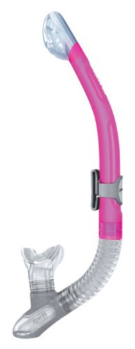 Mares Ergo Silicone Dry Snorkel with Exhaust Valve and Ergonomic Design (Pink)