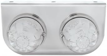 United Pacific 32325 Marker Light, LED, with Bracket, Two 17 LED Lights, Clear Lens/Red LED, Stainless Steel, 3" Lens, Watermelon Design