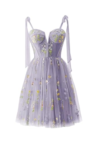 Robe de bal formelle longue en tulle lavande pour fête de mariage