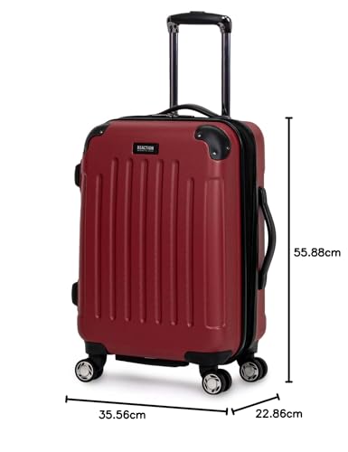 Image of Kenneth Cole REACTION Renegade Luggage Expandable 8-Wheel Spinner Lightweight Hardside Suitcase, Scarlet Red, 20-Inch Carry On, Renegade collection