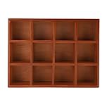 Z Zenic Rustic Wooden Wall Shelf Shadow Box – 12 Compartment Display Rack and Storage Organizer – Wall Mounted Wooden Shelf for Home, Office, Kitchen, Desk, Collectibles