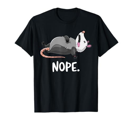 GoshWow Lustiges Opossum Beuteltier Attitüde Humor T-Shirt, Schwarz, S, Unisex-Erwachsene und Kinder, Kurzarm, Klassische Passform, Polyester 100%