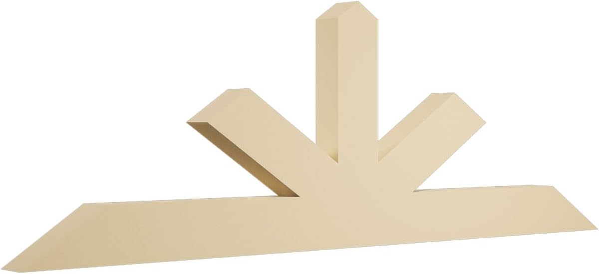 84"W x 28"H x 4"D x 6"F, 8/12 Pitch, Saratoga Signature Urethane Gable Bracket, Primed Tan