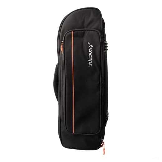 MoSundi Mochila portátil para trompeta, funda de almacenamiento suave para instrumentos de latón, tela Oxford resistente al agua con bolsillo grande, 57 x 17 x 13 cm, color negro