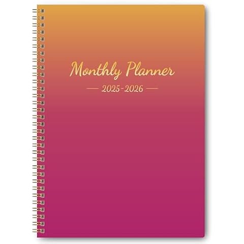 Monthly Planner Jan 2025 - Dec 2026, Simple Calendar Planner Notebook 8.5" x 11" Soft PVC Cover Spiral Binding With Goals To Do List, Habit Tracker, 24 Months Suitable for Schools & Offices & Home Cover