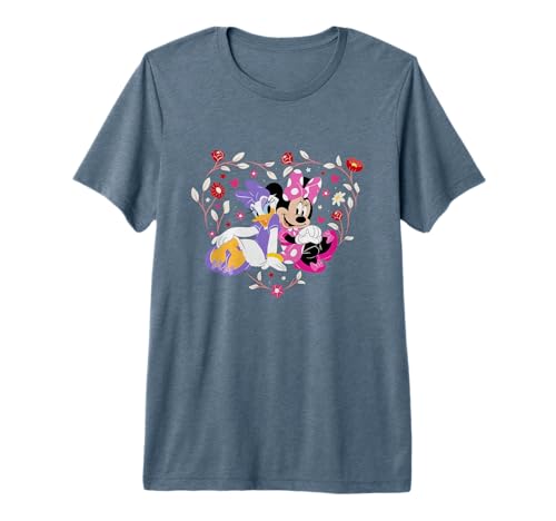 Disney Minnie and Daisy BFF t-shirt en coton pour femme coupe ajustée imprimé cœœr