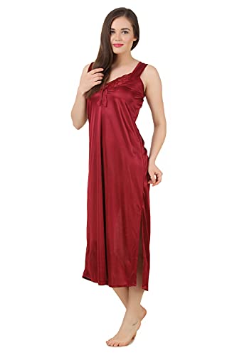 Image of Fasense Women's Satin Maxi Casual Regular Nightgown