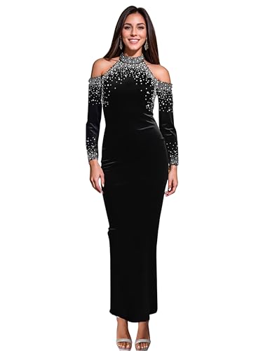 Image of Figdaw Fully Lined Soft Sequin Evening Dress for Women Formal,Wedding,Prom,Gala