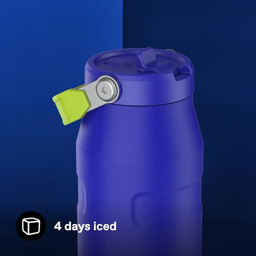 Image of Stanley Flip Straw 2.0 Stainless Steel Water Bottle with Straw 1.06L - 15 Hours Cold - 3 Days Ice Cream - Stainless Steel - BPA Free - Leak Proof - Dishwasher Safe - Cobalt Chartreuse