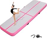 KIKILIVE Opblaasbare gymnastiekmat, 10 cm dik, 3 m lang, voor fitness, yoga, training, tumbling, enz