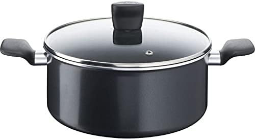 TefalStart Easy 24 cm Saucepan Black with Lid