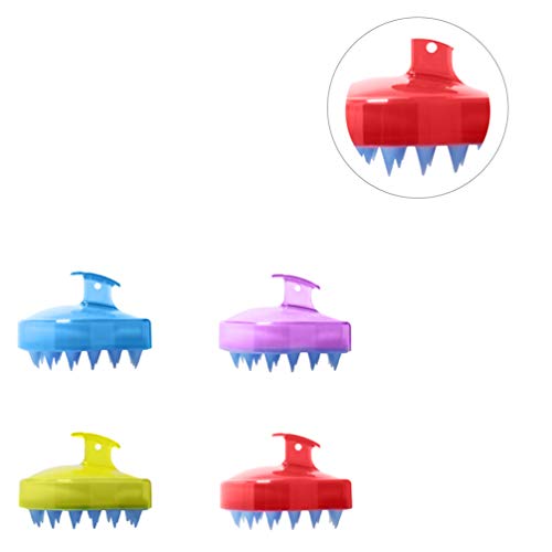 EXCEART 4 Pcs Cabelo Couro Cabeludo Massageador Shampoo Escova Silicone CabeÃ§a Couro Cabeludo Massa