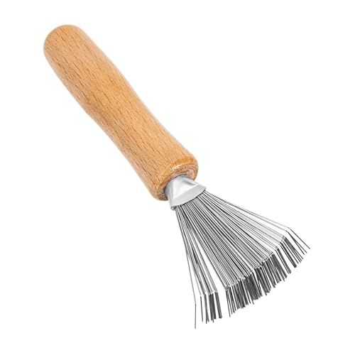 STOBOK Edelstahl Rechen Blumenreiniger Werkzeug Mit Feiner Harke Für Präzise Reinigung Bei Blumenanordnung Und Gartenpflege 11X3.5X2 cm Ergonomischer Griff