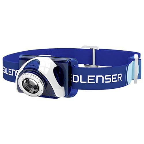 Ledlenser SEO 3 Phare LED Bleu pour running nocturne et randonnée en forêt