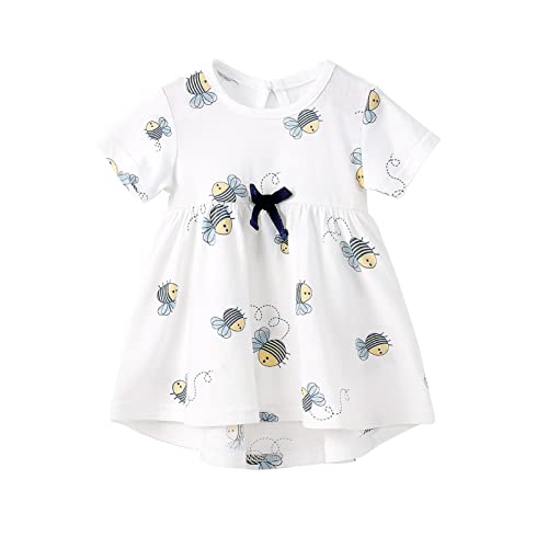 Image of pureborn Baby Toddler Girl Dress Short and Long Sleeve Cotton Playwear Dresses 0-5T