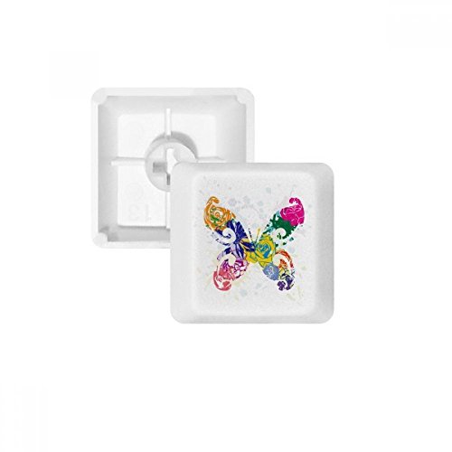 Touches clavier mécanique PBT blanc au motif graffiti floral durable
