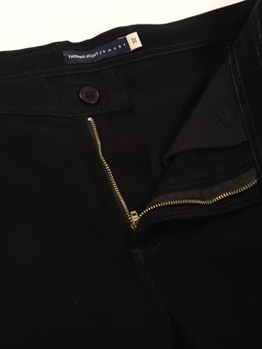 Image of Thomas Scott Men's | Solid | Light Weight | Breathable Fabric | Mid Rise | Regular Fit | Cotton Blend | Button Waist | Chino Trouser | Pants