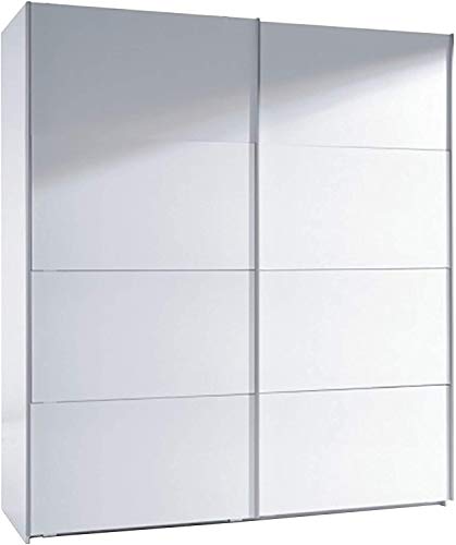 Mobelcenter - Armario Dormitorio Dos Puertas correderas 180 cm - Armario de diseño Sencillo y Elegante - Acabado en Color Blanco Brillo - Medidas: Ancho: 180 cm x Alto: 200 cm x Fondo: 63 cm - (0269)
