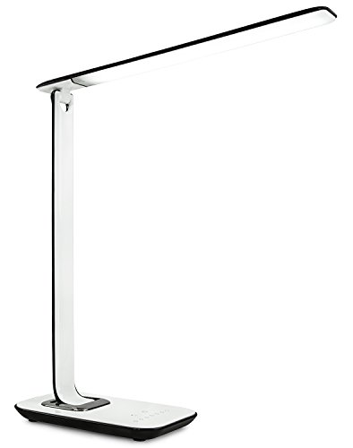 Turcom LED Desk Lamp With USB Charging Port Dimmable Touch Controls w/Color Adjustment, Eye Care Task Lamp, 5W, 1000 Lux,Multicolor