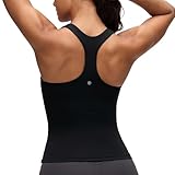 CRZ YOGA タンクトップ カップ付 レディース ヨガウェア 速乾 レーサーバック フィットネス スポーツブラトップ Butterluxe ブラック XS