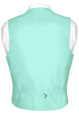 Men's Dress Vest & NeckTie Solid TURQUOISE AQUA BLUE Neck Tie Set for Suit Tux2