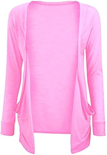 Loxdonz Kids Girls Boyfriend Cardigan Open Front Casual Long Sleeve Fashion Top with Pockets Age 5-13 Years (9-10 Years, Baby Pink)